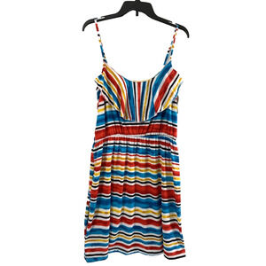 Bobbie Brooks‎ Sundress Womens Plus Size 1X Red Blue Stripe Knit Beach Coverup